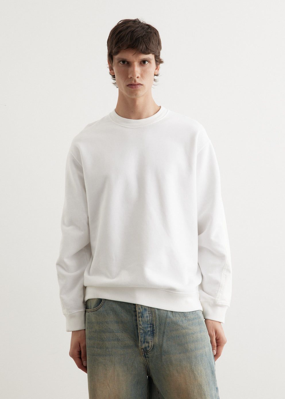 Textured Full Sleeves Mock Neck T-shirt